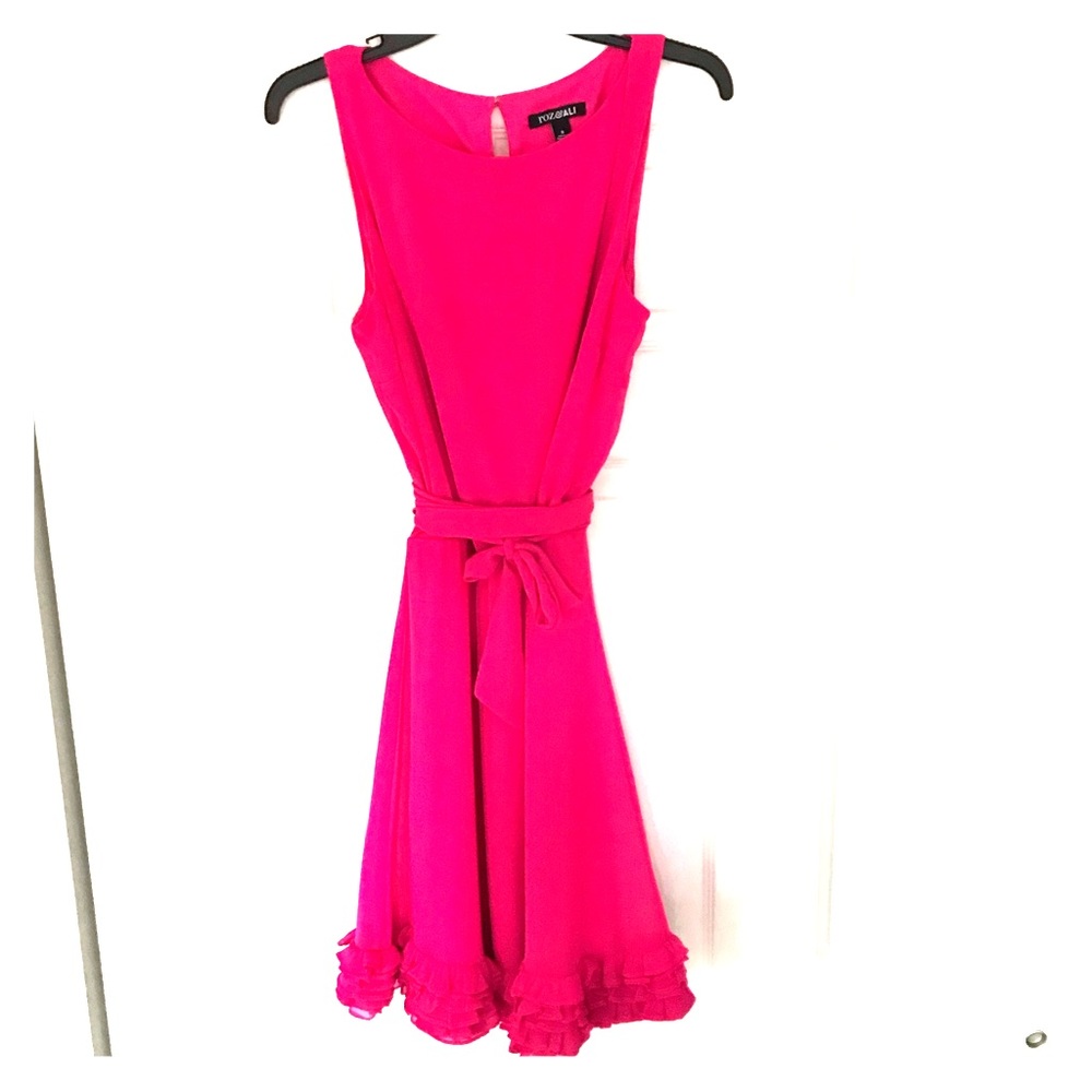 Super fun hot pink bottom ruffled dress